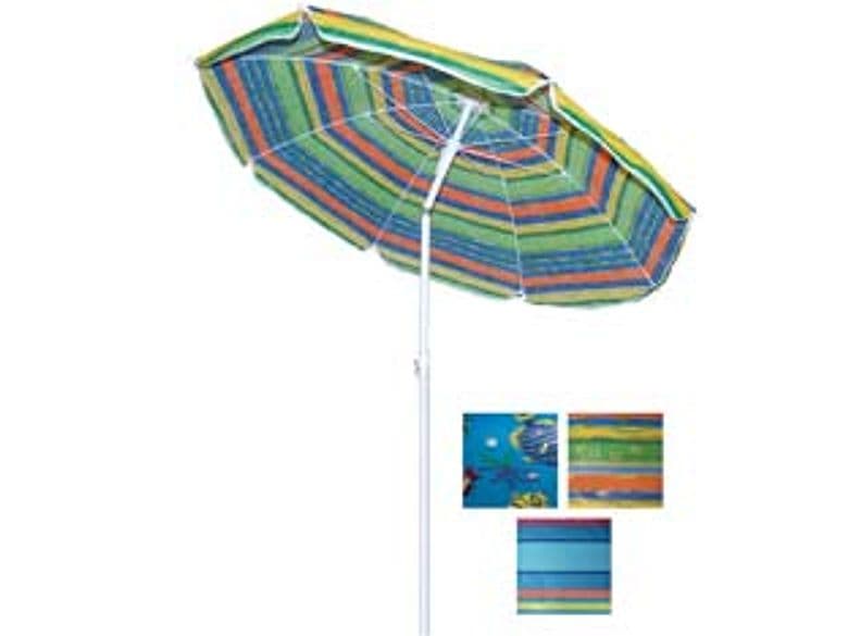 Ombrellone da Spiaggia in Nylon Fantasia Tondo 200 cm Colori Assortiti – Vette