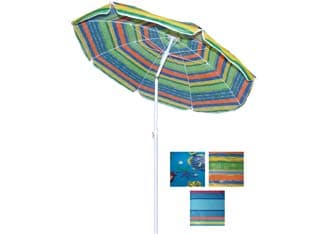 Ombrellone da Spiaggia in Nylon Fantasia Tondo 200 cm Colori Assortiti - 2