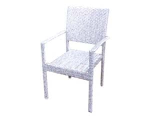 Sedia da Giardino in Perattan con Braccioli 56 CMX60X92H. Bianco Vette - 2