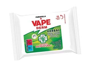 Salviette Profumate Antipuntura Derm Herbal in Flowpack PZ.15 Vape 12 Pezzi - 2