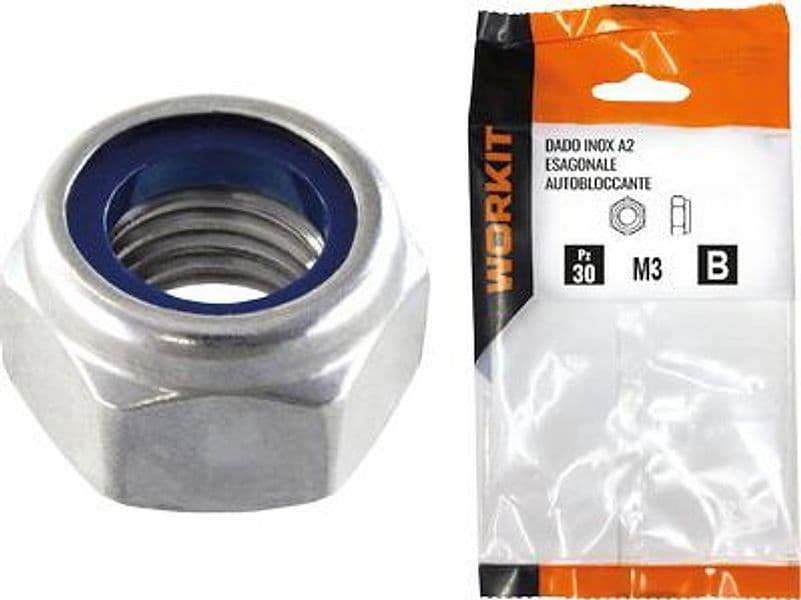 Dado Esagonale Autobloccante Inox A2 Self Workit Basso M 6 20 Pezzi - 2