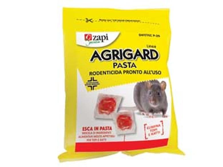 Topicida Agrigard Pasta Rossa Difenacum 150 g Busta con Zip da 150 40 Pezzi - 2