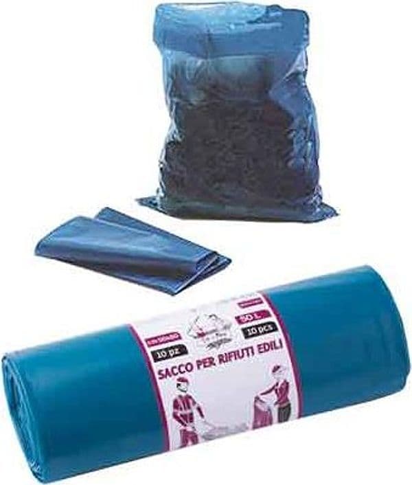 Sacchi per Rifiuti Edili Blu 50 x 80 cm Rot 10 Strappi in Blister - 2