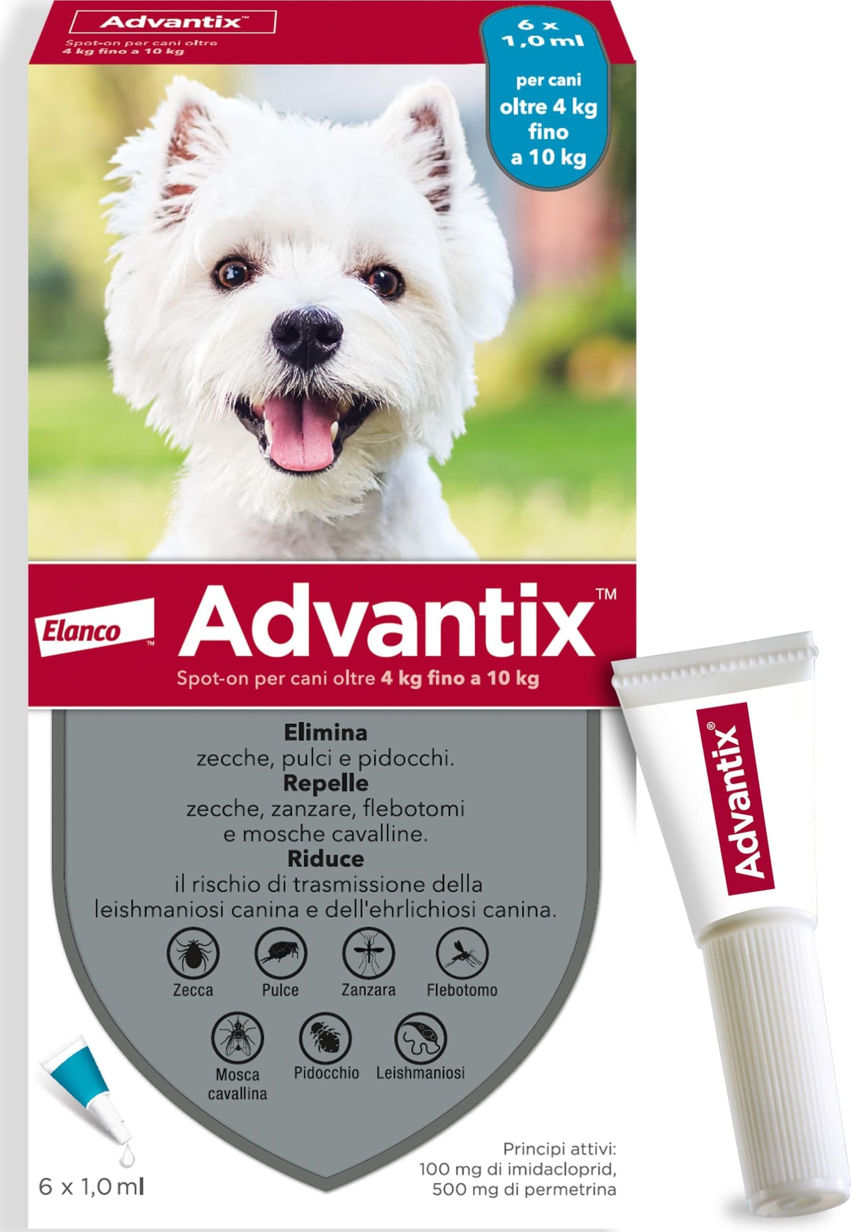 Antiparassitario Advantix per Cani da 4 kg a 10 kg in Conf. da 6 Pipette - 2