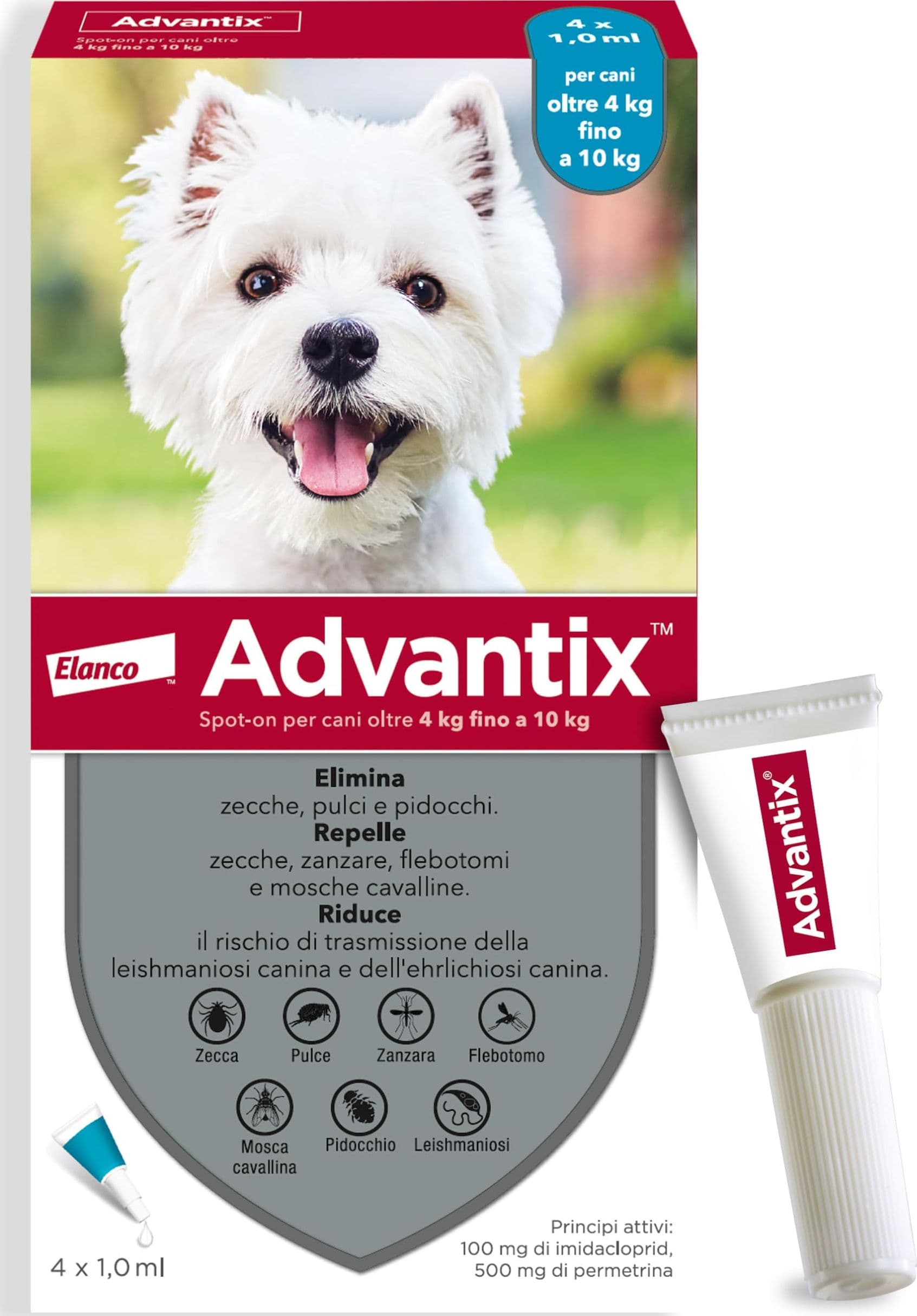 Antiparassitario Advantix per Cani da 4 kg a 10 kg in Conf. da 4 Pipette - 2