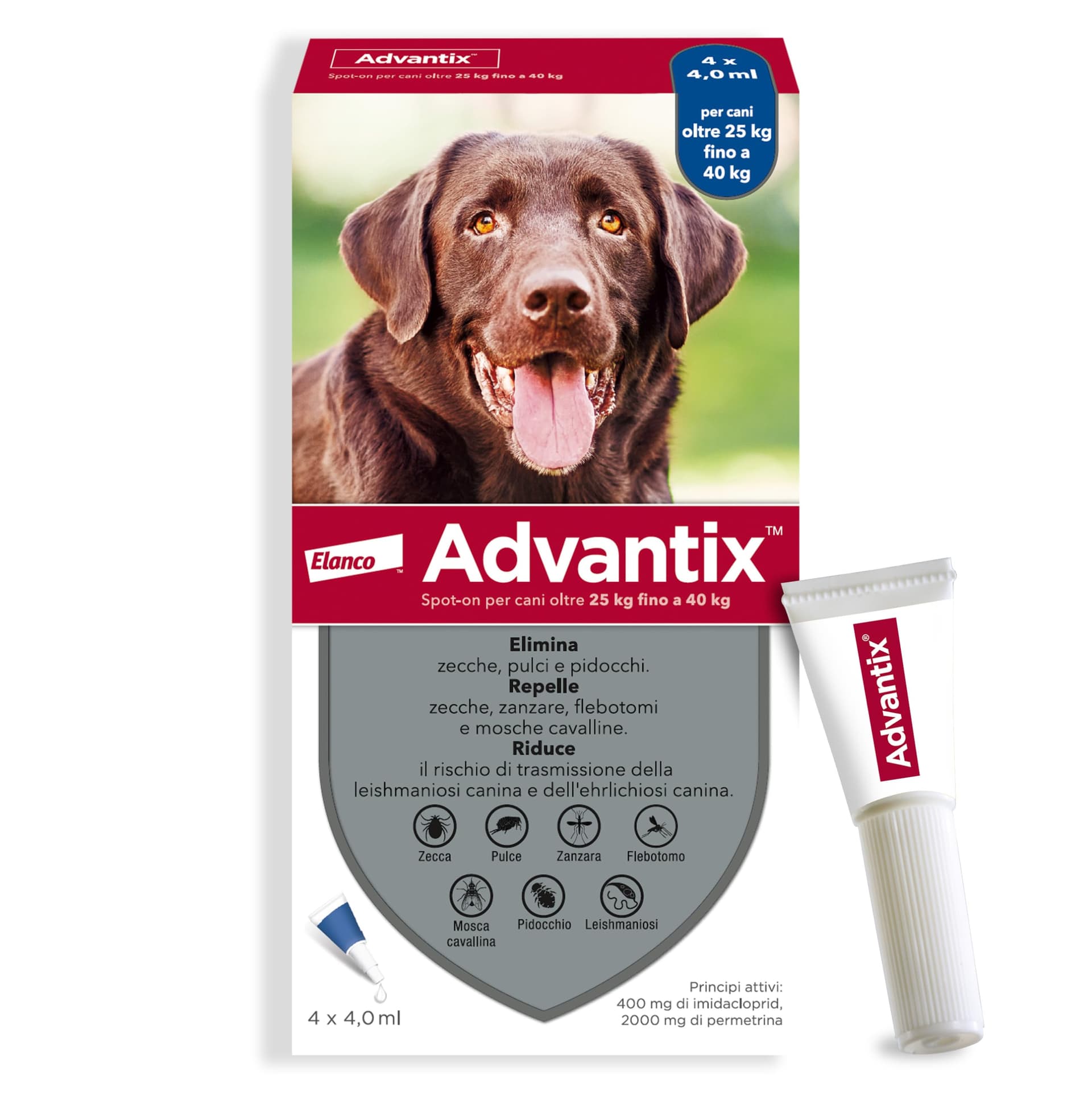 Antiparassitario Advantix per Cani da 25 kg a 40 kg in Conf. da 4 Pipette - 2