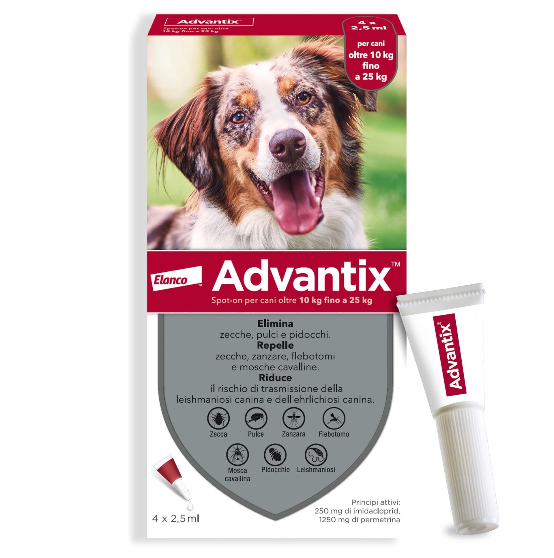 Antiparassitario Advantix per Cani da 10 kg a 25 kg in Conf. da 4 Pipette - 2