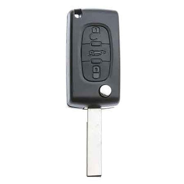Guscio per Chiave Auto Citroen Lancia Peugeot HU83BRS8N 3 Bottoni - 2