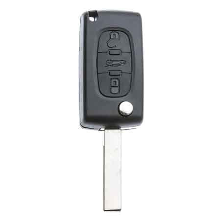 Guscio per Chiave Auto Citroen Lancia Peugeot HU83BRS8N 3 Bottoni - 2