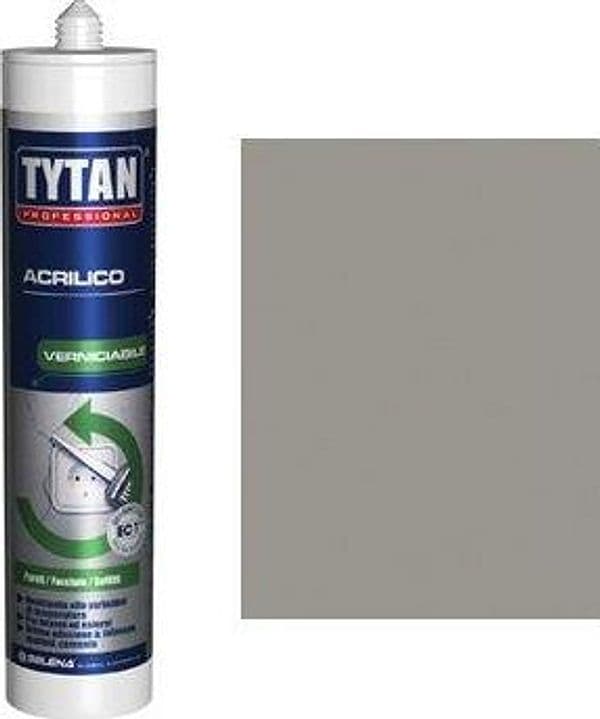 Silicone Acrilico Tytan Grigio Verniciabile 300 ml 24 Pezzi - 2