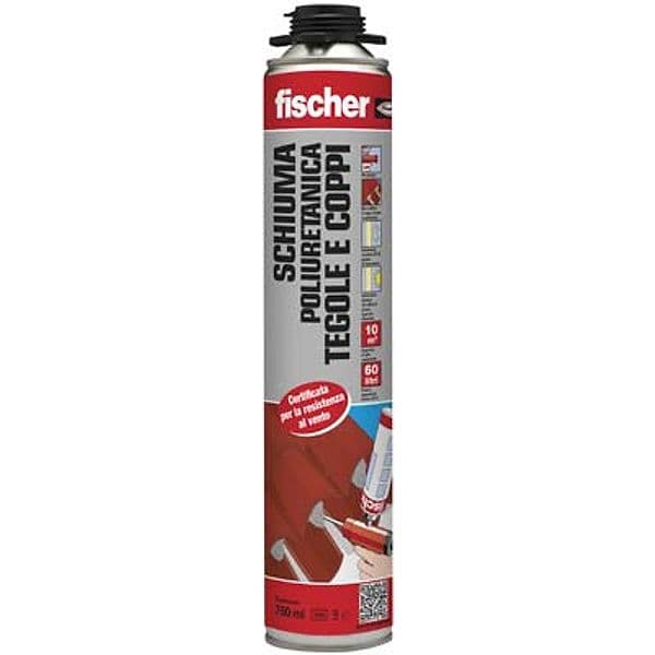 Schiuma Poliuretanica Coppi e Tegole Fischer Pistola 750 ml 12 Pezzi - 2