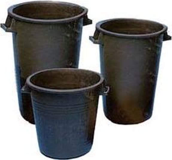 Bidoni Neri per Uso Agricolo Senza Coperchio 120 l Ø 53 mm cm Altezza 78 cm - 2