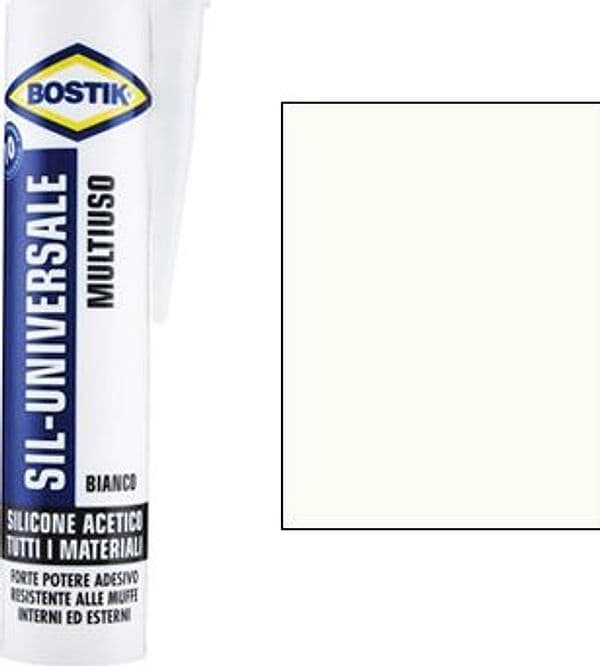 Silicone Acetico Sil Universale Bostik Bianco Ral 9010 280 ml 24 Pezzi