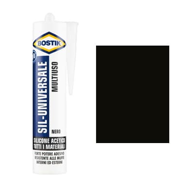 Silicone Acetico Sil Universale Bostik Nero Ral 9005 280 ml 12 Pezzi - 2