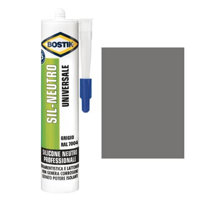 Silicone Neutro Sil Bostik Grigio Ral 7004 300 ml 4 Pezzi - 2