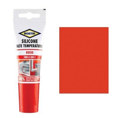 Silicone Alte Temperature in Tubetto Bostik Rosso 60 ml 3 Pezzi - 2