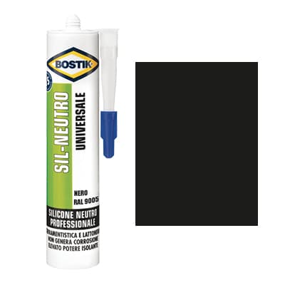 Silicone Neutro Sil Bostik Nero Ral 9005 300 ml 2 Pezzi - 2