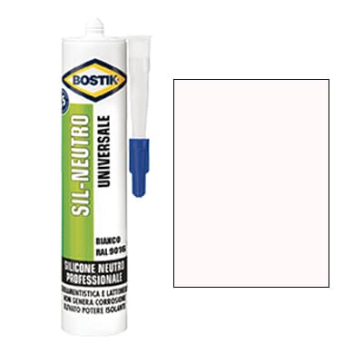 Silicone Neutro Sil Bostik Bianco Ral 9016 300 ml 2 Pezzi - 2