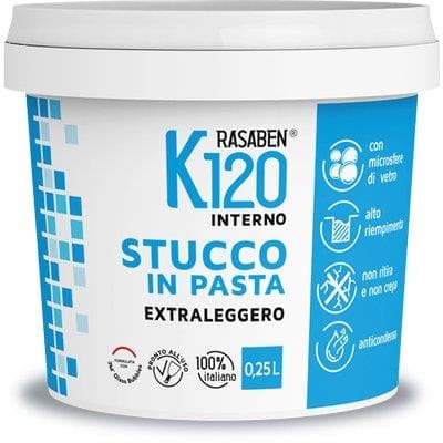 Stucco Pasta Extraleggero K120 K2 Rasaben Interno 0,250 kg 12 Pezzi - 2