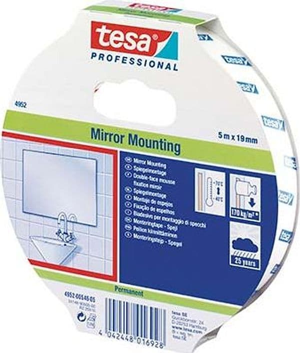 Nastro Biadesivo Specchi Mounting 66952 Tesa 5 ml 19 mm 16 Pezzi - 2