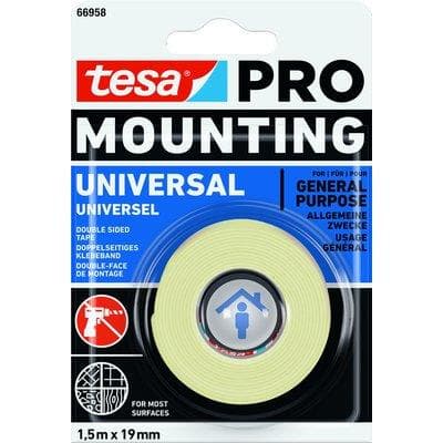 Nastro Biadesivo Universale Mounting 66958 Tesa 1,5 ml 19 mm 12 Pezzi - 2