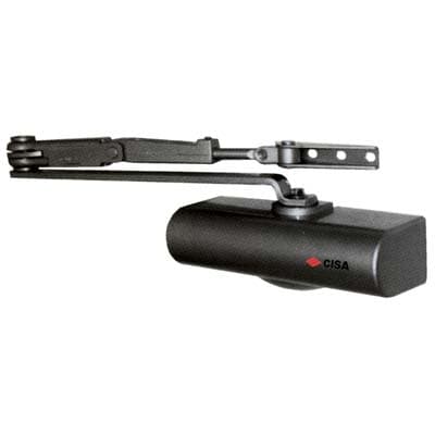 Chiudiporta a Cremagliera C1416 Cisa Vern Nero Forza 2 x 4 con Fermo - 2