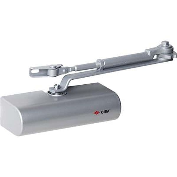 Chiudiporta a Cremagliera C1416 Cisa Vern Argento Forza 2 x 4 con Fermo - 2