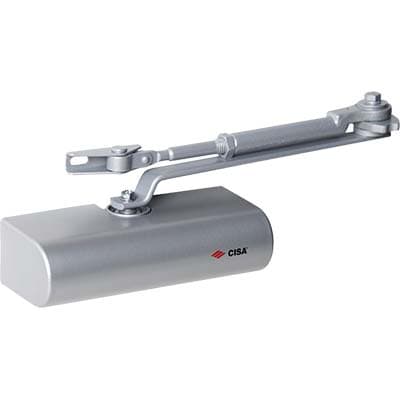 Chiudiporta a Cremagliera C1416 Cisa Vern Argento Forza 2 x 4 con Fermo - 2