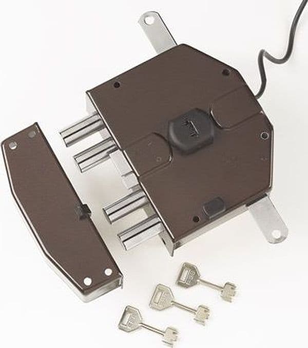 Serratura Legno Applicare Elettrica 6823 Yale Pompa Mm 80 M4 Tripl.scr E.mm - 2
