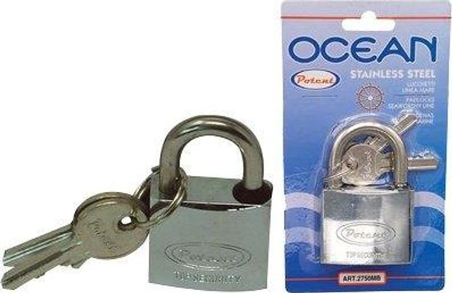Lucchetto Ocean 2700MB Potent Ottone Arco Acciaio Inox Chiavi 2 mm 50 - 2