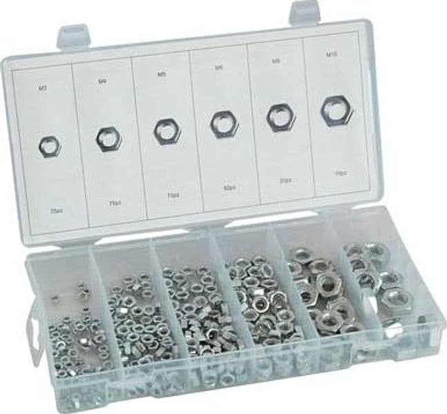 Dado Esagonale Zincato in Kit Self Hand M 3 x 10 300 Pezzi