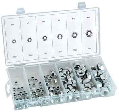 Dado Esagonale Autobloccante in Kit Self Hand Zincato M 4 x 12 146 Pezzi - 2