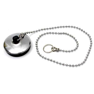 Tappo Piletta con Catena PVC Inox 31 mm 12 Pezzi - 2