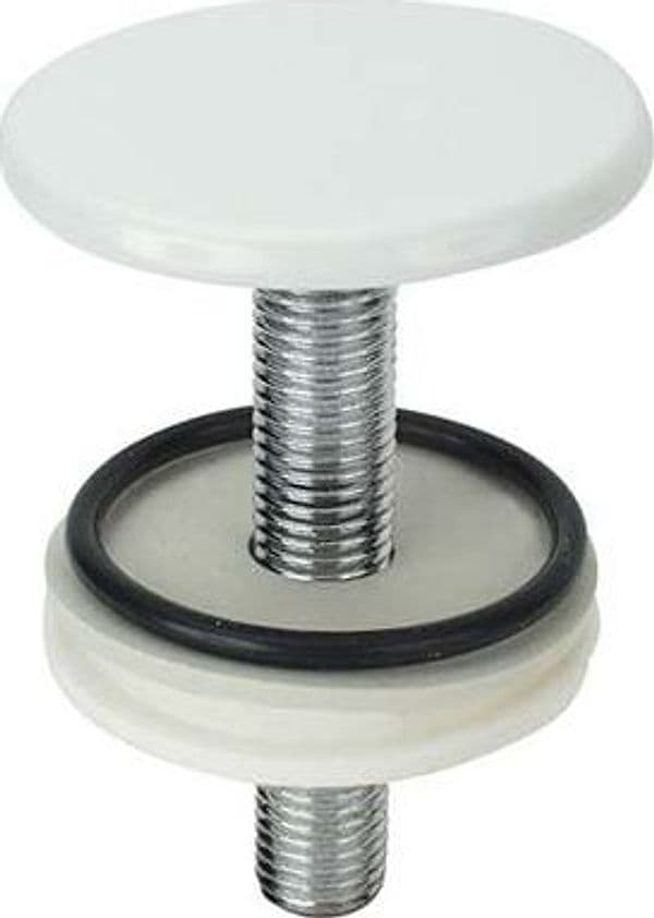 Tappo Copriforo Sanitari Ottone Bianco 50 mm 2 Pezzi - 2