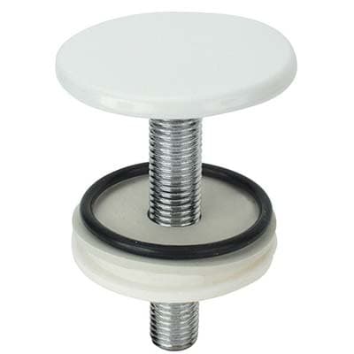 Tappo Copriforo Sanitari Ottone Bianco 50 mm 2 Pezzi - 2