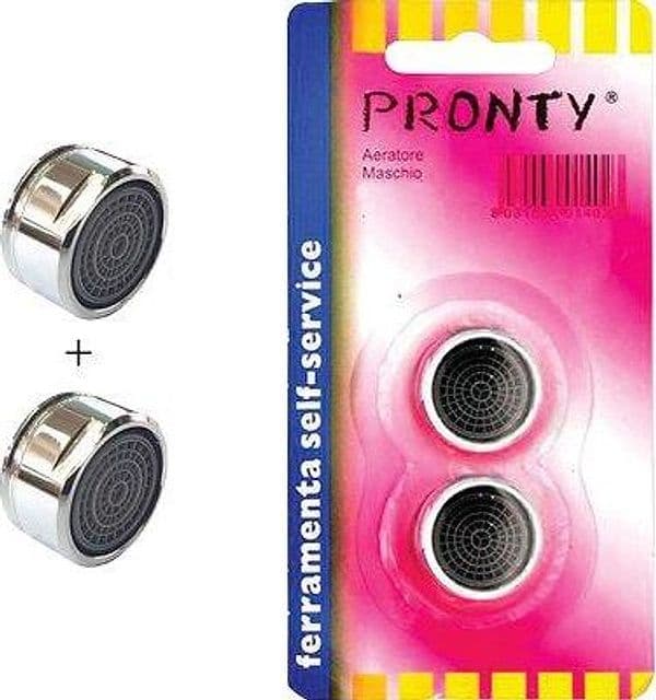 Aeratore Rubinetto Self Pronty Ottone Cromato M24 x 1 mm 2 Pezzi - 2