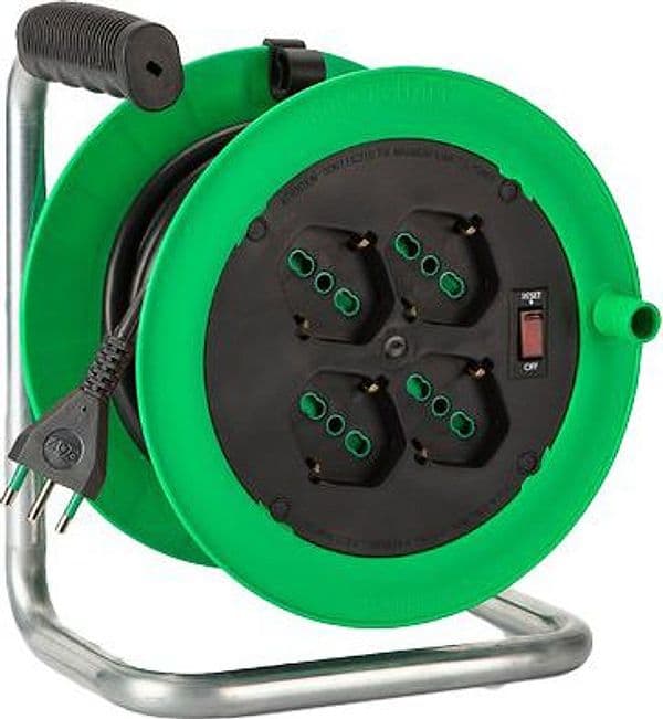 Avvolgicavo Zeus Fme 2P con T 16A Bipasso Schuko X4 N°xmmq 3X10 15 m - 2