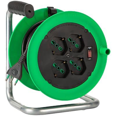 Avvolgicavo Zeus Fme 2P con T 16A Bipasso Schuko X4 N°xmmq 3X10 15 m - 2