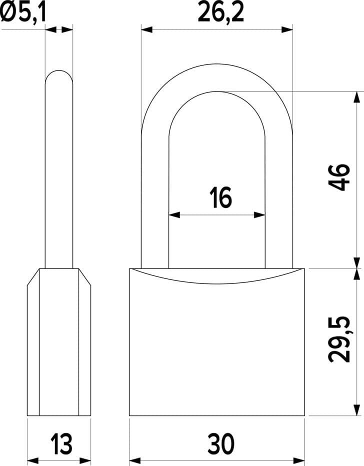 Lucchetto Rettangolare Arco Lungo Iseo 10 Pezzi 30 mm – Iseo Serrature