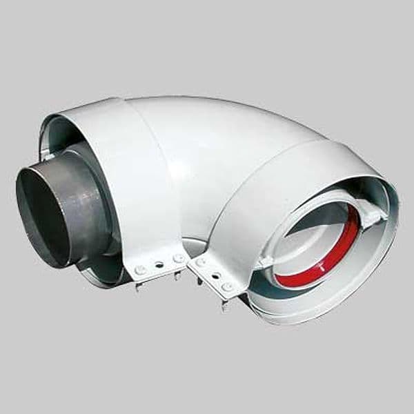 Curva per Kit Coassiale a 90 ° 60 100 Made in Italy