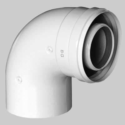Curva Coassiale per Scaldino Baxi 90 ° Dm 60 x 100 - 2