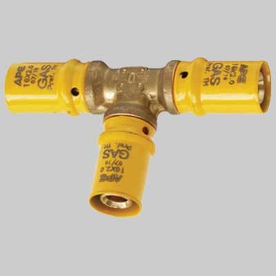 Raccordo a Pressare a Tee Ridotto per Gas 20 x 16 x 20 Made in Italy - 2