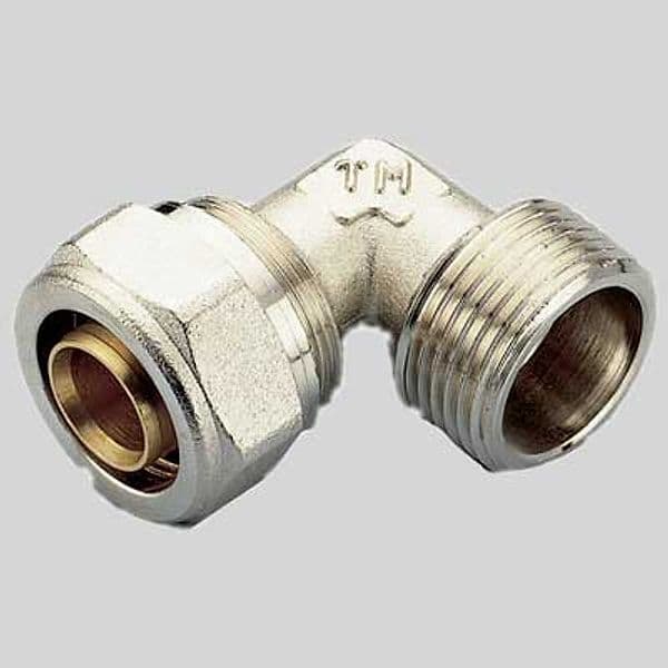 Raccordo a Compressione Curvo Maschio Tiemme 26 x 1 - 2