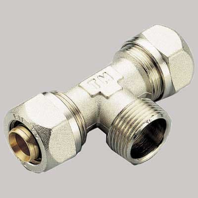 Raccordo a Compressione a Tee Maschio Tiemme 20 x ¾ x 20 - 2