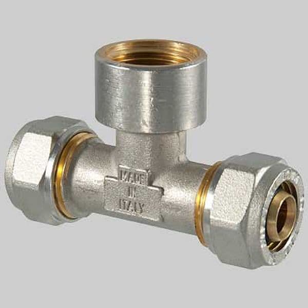 Raccordo a Compressione a Tee Femmina 16 x 1/2 x 16 T.d.m - 2