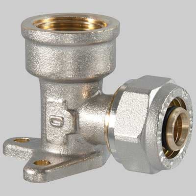 Raccordo a Compressione Curvo Femmina con Flangia 16 x ¾ T.d.m - 2