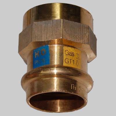 Raccordo Bronzo Diritto Femmina a Pressare 28 x 1¼ Made in Italy - 2