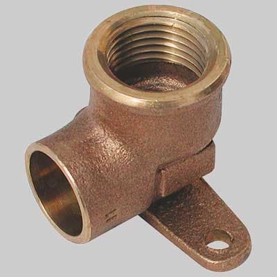 Gomito Bronzo con Flangia Filettato Femmina a Saldare Femmina 12 x ½ Made - 2