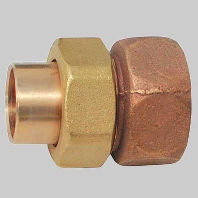 Bocchettone Bronzo Diritto 3 Pezzi Filettato Femmina a Saldare Femmina 16 x - 2