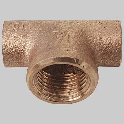 Tee Bronzo Femmina a Saldare Femmina 16 x ½ x 16 Made in Italy - 2